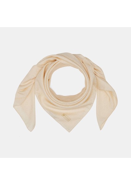 Pamuk Ipek Monogram Eşarp 41301-EKRU fiyatları