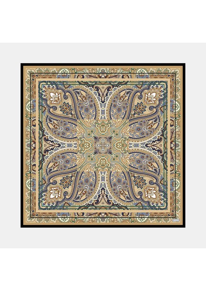 Şal Desenli Ipek Eşarp 41489-CAMEL