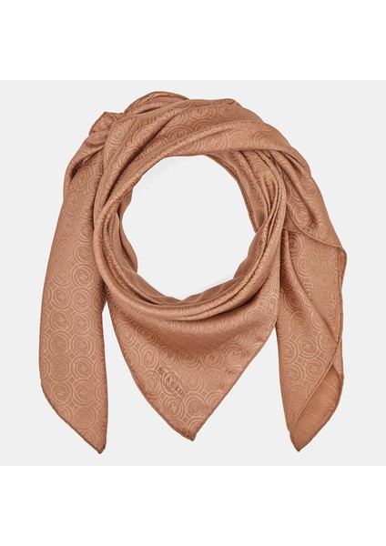 Pamuk Ipek Monogram Eşarp 41301-KOYU Vizon fiyatları