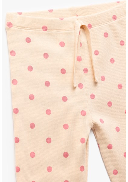 Pamuklu Puantiyeli Beli Lastikli Basic Tayt modelleri