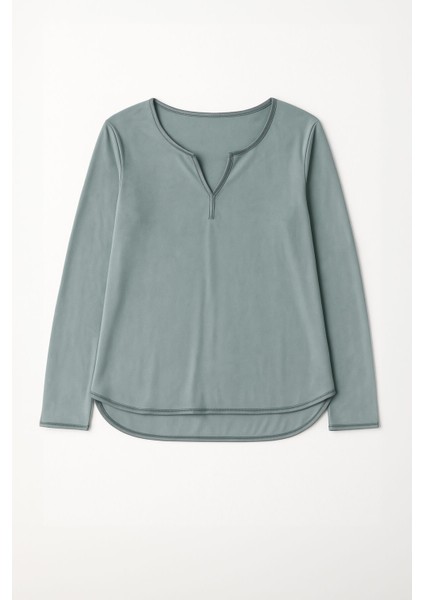 Kadın Yumuşak Kadife Dokulu Yeşil Pijama Takımı