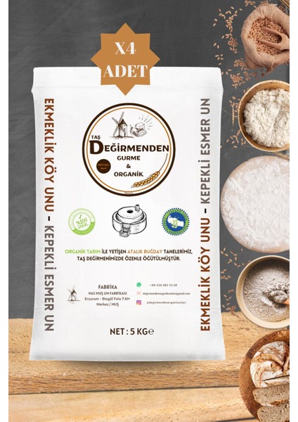 Atalık Ekmeklik Köy Unu - Kepekli Esmer Un - 20 Kilo