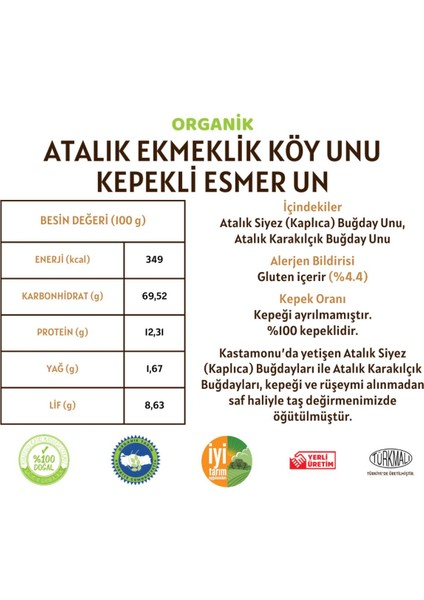 Atalık Ekmeklik Köy Unu - Kepekli Esmer Un - 20 Kilo fiyatları
