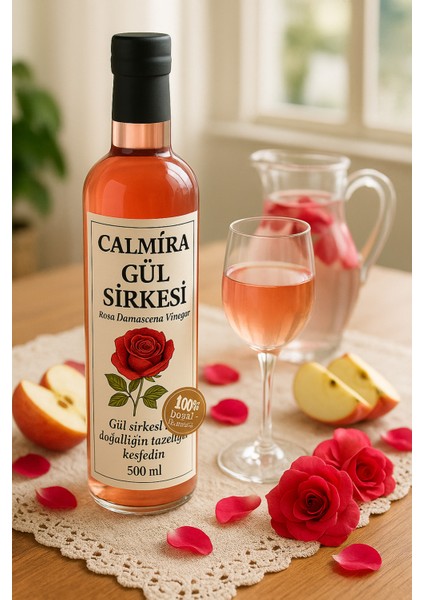 Gül Sirkesi 500ML Doğal Fermantasyon ( Natural Fermentation Rose Vinegar)