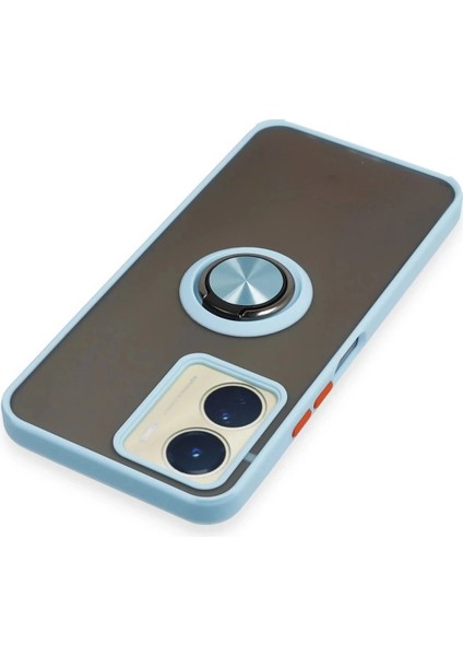 Newface Vivo Y16 Kılıf Montreal Yüzüklü Silikon Kapak - Buz Mavi fırsatları