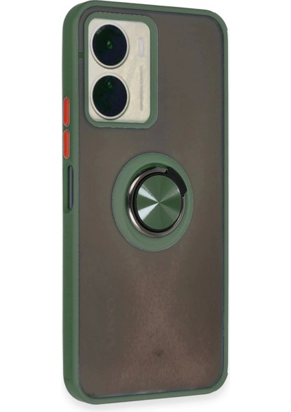 Newface Vivo Y16 Kılıf Montreal Yüzüklü Silikon Kapak - Yeşil fiyatları