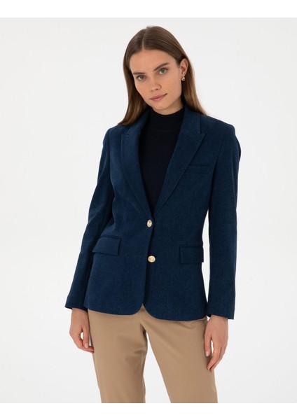 Kadın Saks Regular Fit Jean Ceket 50315592-VR032