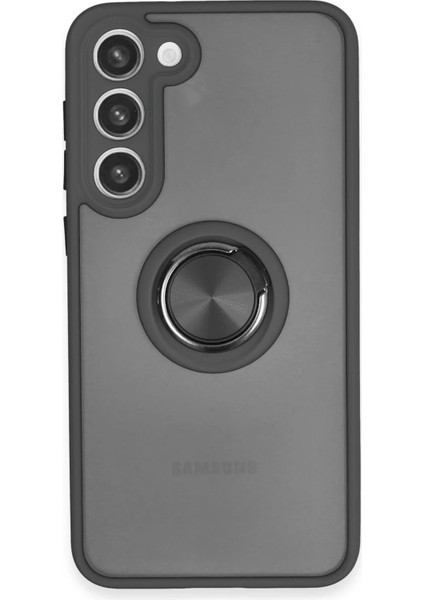 Newface Samsung Galaxy S23 Plus Kılıf Montreal Yüzüklü Silikon Kapak - Siyah