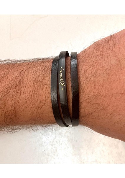 Kemal Atatürk Yazılı %100 Deri 3lü Erkek Bileklik Set 21 cm (Türk El Üretimi) fiyatları