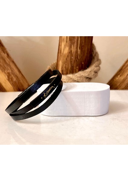 Kemal Atatürk Yazılı %100 Deri 3lü Erkek Bileklik Set 21 cm (Türk El Üretimi) modelleri