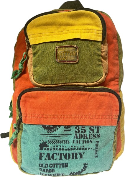 Old Cotton Kaliteli Tek Bölmeli Vintage Disayn Günlük Sırt Gezi Çantası 27 cm x 40 cm fiyatları