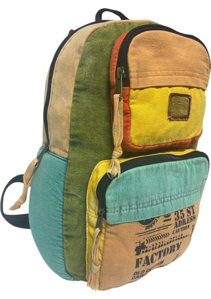 Old Cotton Kaliteli Tek Bölmeli Vintage Disayn Günlük Sırt Gezi Çantası 27 cm x 40 cm modelleri