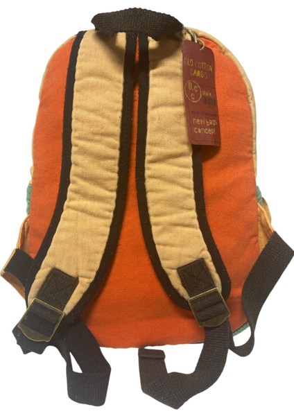 Old Cotton Kaliteli Tek Bölmeli Vintage Disayn Günlük Sırt Gezi Çantası 27 cm x 40 cm