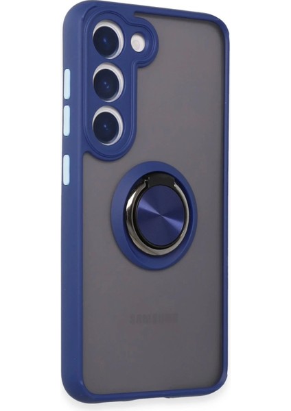 Newface Samsung Galaxy S23 Kılıf Montreal Yüzüklü Silikon Kapak - Lacivert fiyatları