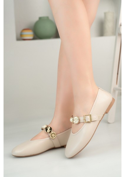 Kadın Bej Cild Günlük Babet Tokalı Ayarlanabilir Hafif Rahat Ayakkabı fiyatları