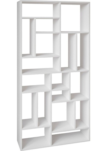 Nicola Kitaplık – 18 Raflı, Modern Kütüphane, Beyaz fırsatları