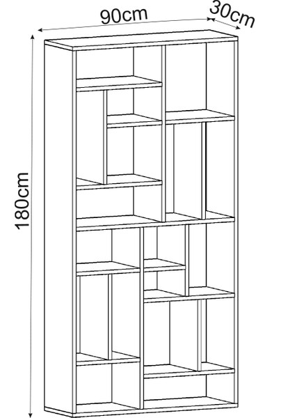 Nicola Kitaplık – 18 Raflı, Modern Kütüphane, Beyaz indirimleri