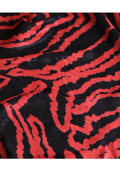 Jakarlı Ipek Kupra Dökümlü Muazzam Kumaş Kırmızı Siyahın Asaleti fırsatları