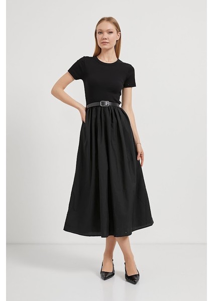 Kemerli Modal Dokulu Tasarım Elbise fiyatları