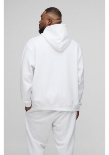 Beyaz Hoodie Model Oversize Battal Kalıp Erkek Spor Sweatshirt fiyatları