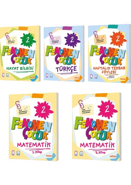 Fenomen Çocuk 2. Sınıf 5’li Set 2025-2026 Yeni Müfredat ( Türkçe-Matematik 2 Kitap-Hayat Bilgisi - Haftalıködev Fasikül