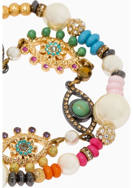 Multi-Strand Eye Bileklik, Pirinç-Kristal fırsatları