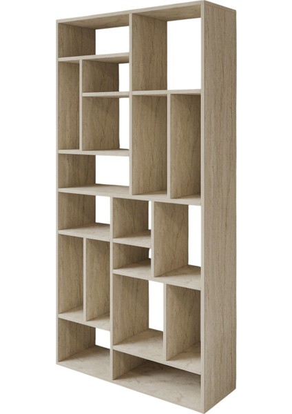 Nicola Kitaplık – 18 Raflı, Modern Kütüphane, Traverten fırsatları