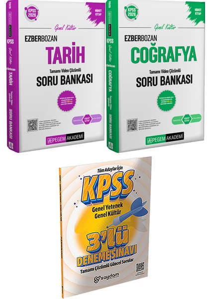 2026 Kpss Ezberbozan Tarih Coğrafya Soru Bankası - 3 Deneme