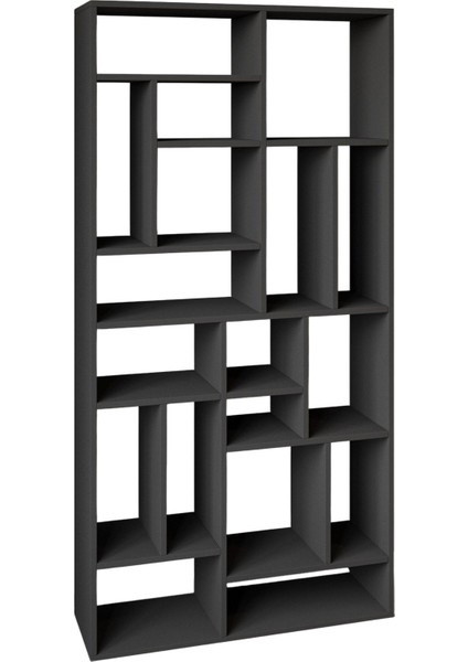 Nicola Kitaplık – 18 Raflı, Modern Kütüphane, Antrasit fırsatları