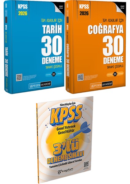 2026 Kpss Tüm Adaylar Için Tarih Coğrafya 30 Deneme - 3 Deneme