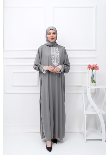 Anne Kız Şık Dantelli Namaz Elbisesi Takımı fiyatları