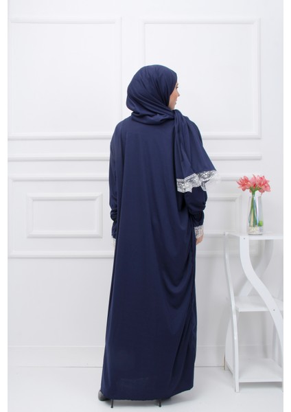 Anne Kız Şık Dantelli Namaz Elbisesi Takımı modelleri