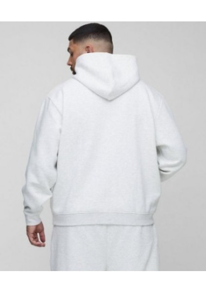 Gri Hoodie Model Oversize Battal Kalıp Erkek Spor Sweatshirt fiyatları