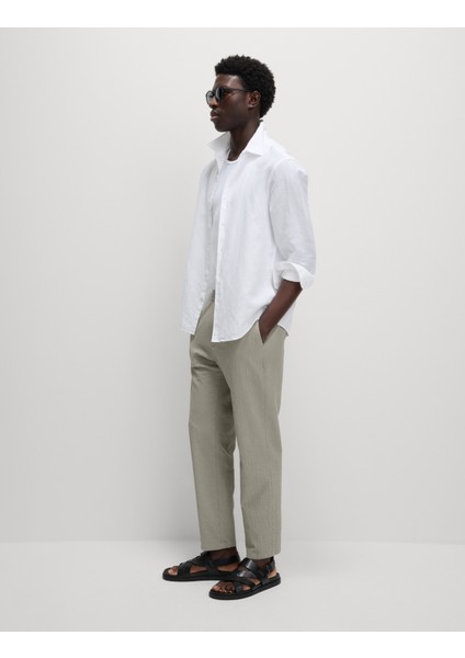 Tapered Fit Hafif Elastik Belli Pantolon