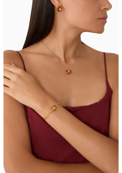 Kristal ve Yarı Değerli Turmalin Bronz Kolye