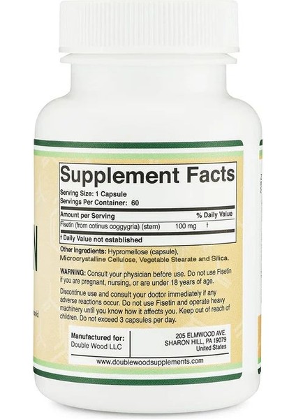 Fisetin Supplement 100 Mg 60 Kapsül fiyatları