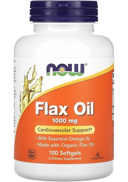 Flax Oil, 1,000 Mg, 100 Softgels
