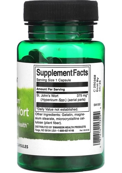Full Spektrumlu St. John's Wort, 375 Mg, 60 Kapsül fiyatları