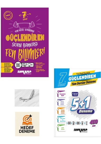 Ankara 7.sınıf Güçlendiren Fen Bilimleri Soru Tüm Dersler 5+1 Deneme Hedef Deneme