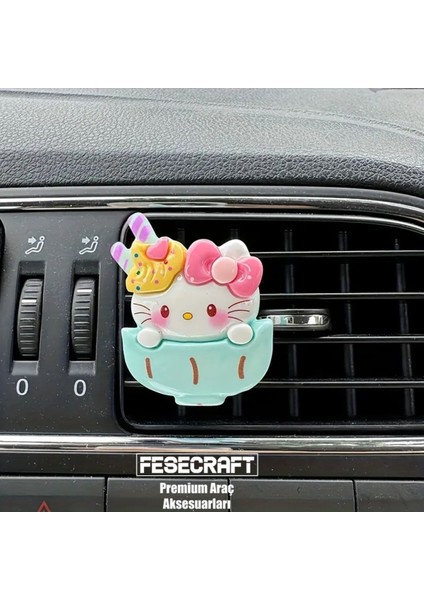 Sevimli Dondurma Hello Kitty Araç Klima Süsü Torpido Aksesuar Araç Içi Süslemeler