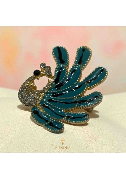 Çelik Broş – Zirkon Taşlı Özel Boyama Tavus Kuşu Figürlü Hediyelik Aksesuar Şık Parlak Işıltılı Zarif Tasarım Trend Takı fırsatları