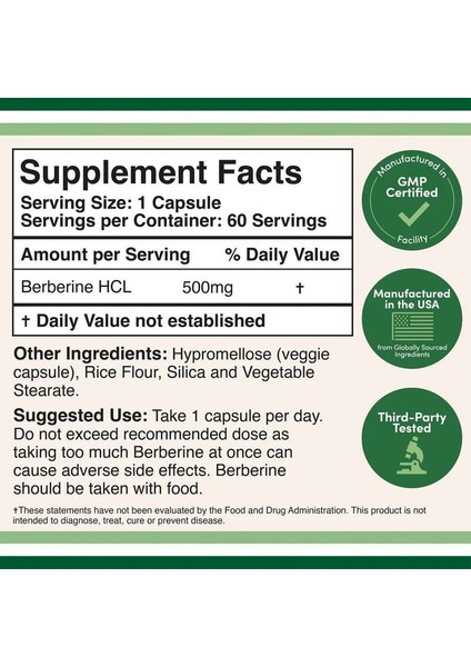 Berberine 500 Mg 60 Kapsül fiyatları
