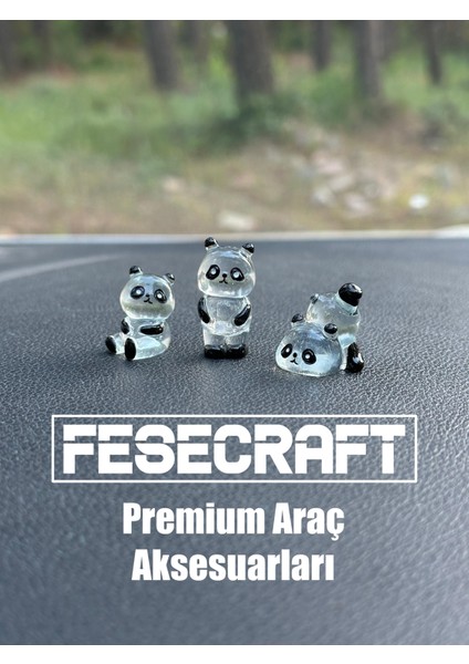 3’lü Sevimli Parlak Şeffaf Mini Panda Figürleri Araba Torpido Aksesuar Araç Içi Aksesuar Süslemeler fiyatları