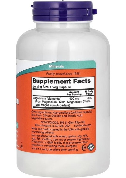 Magnezyum Caps 400MG 180 Veg. Kapsül.usa Menşei. Dmmedicine'den fiyatları