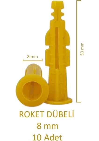 Roket Dübeli 08MM 10 Adet fırsatları