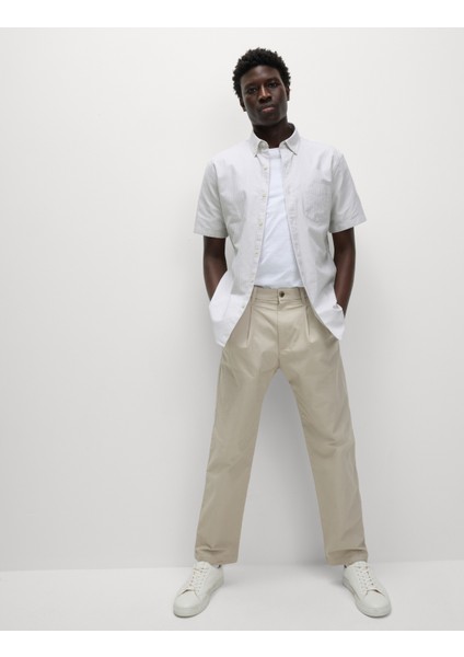 The Ultimate Saf Pamuklu Çizgili Oxford Gömlek