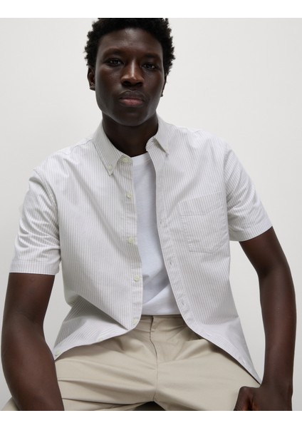 The Ultimate Saf Pamuklu Çizgili Oxford Gömlek modelleri