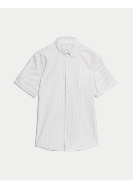 The Ultimate Saf Pamuklu Çizgili Oxford Gömlek indirimleri