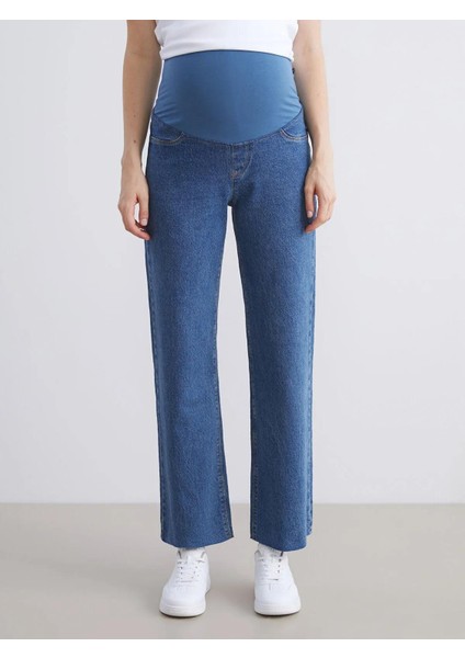 Karın Panelli Straight Fit Hamile Jean Pantolon (W5) fiyatları