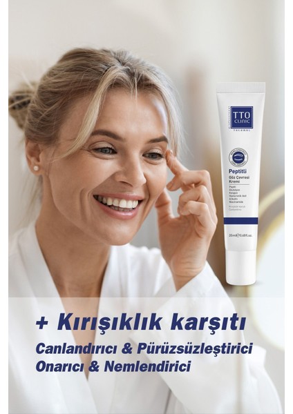 Clinic Peptitli Göz Kremi - Kırışıklık ve İnce Çizgilere Karşı Nemlendirici ve Aydınlatıcı, 20 ml